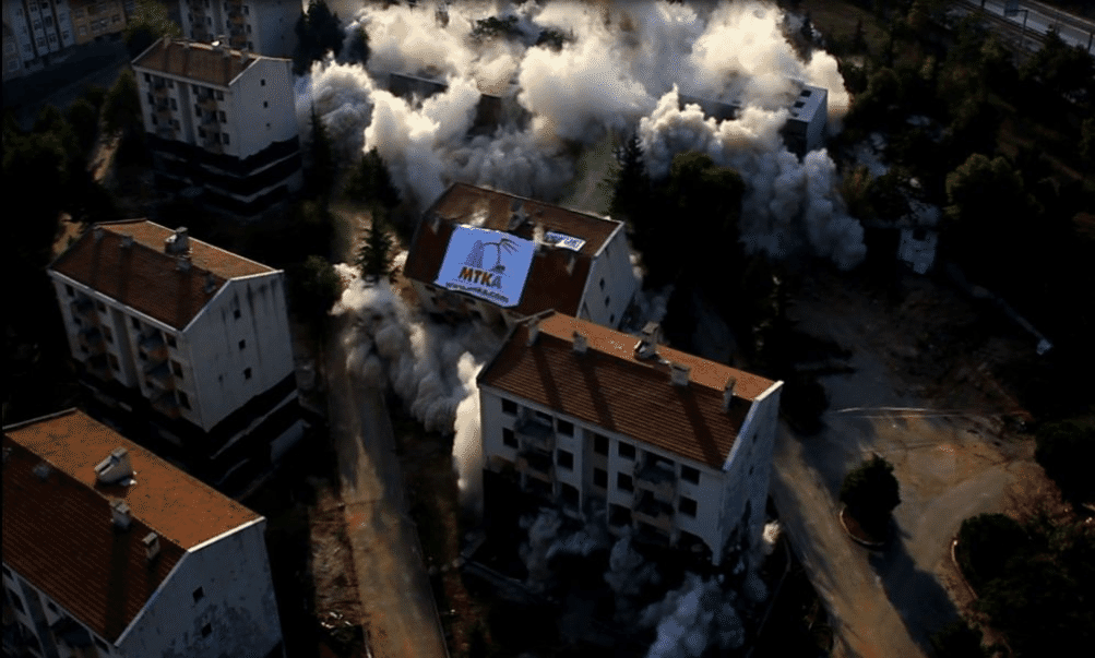 DİNAMİTLE BİNA YIKIM